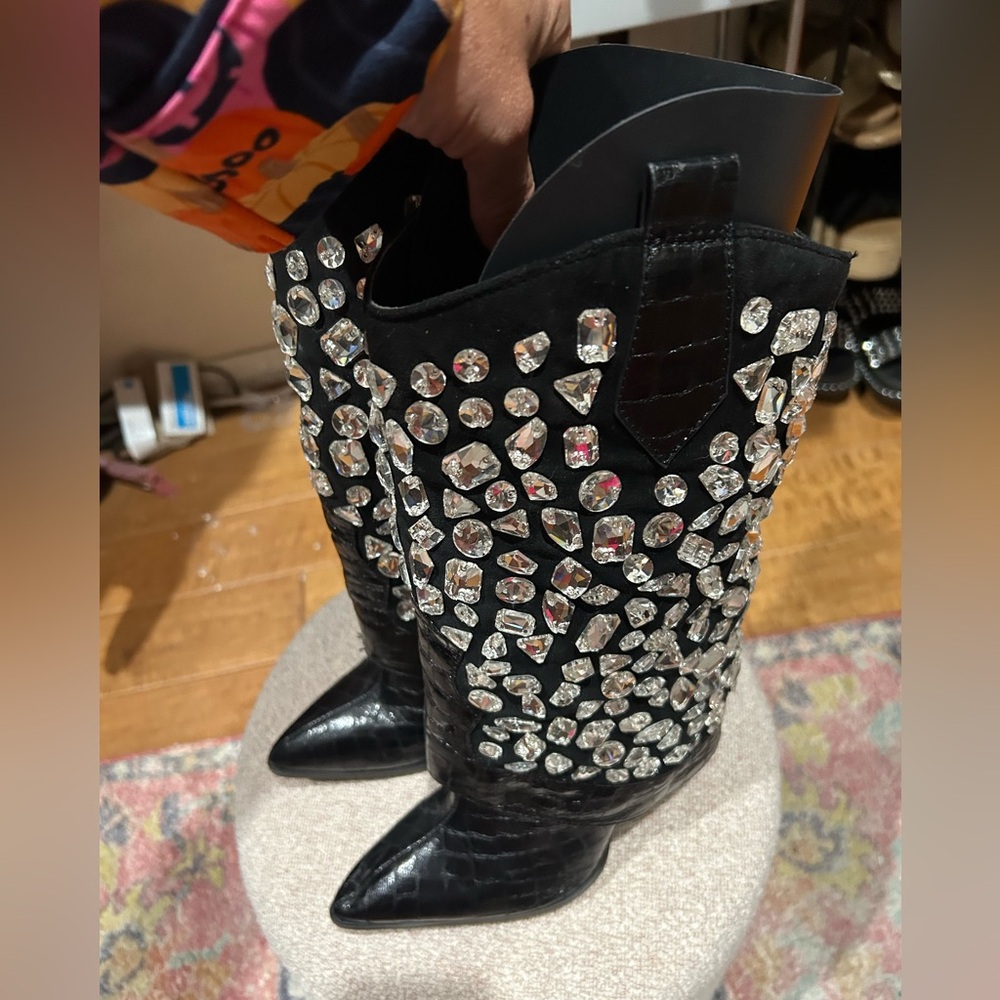 Azalea Wang Rhinestone Boots